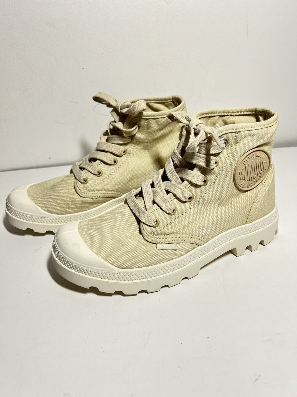 Palladium France NEW Natural Canvas Hi Top Sneaker Shoe Boot Size 6.5 US 37.5 EU